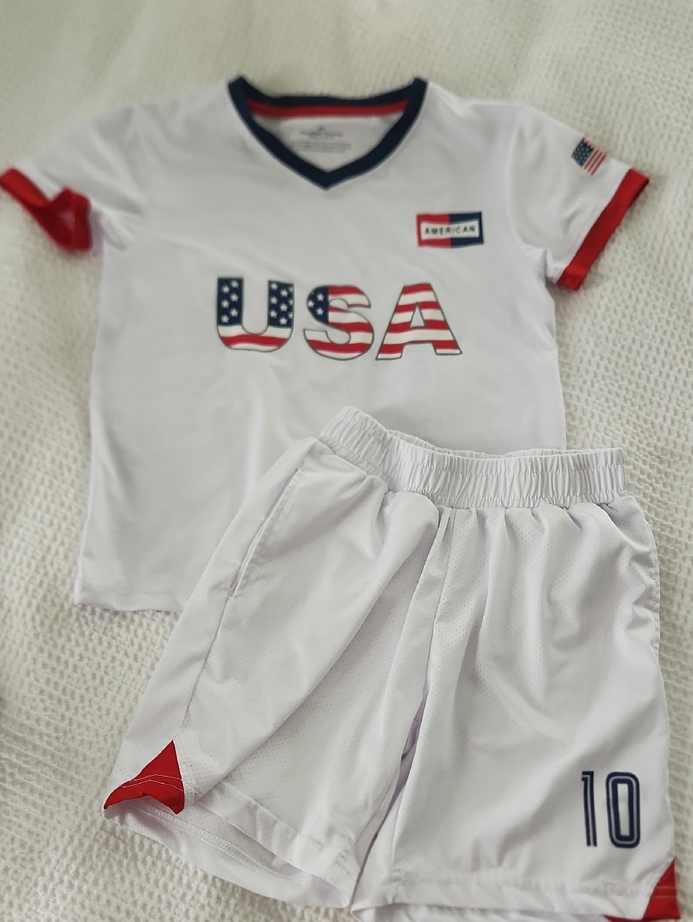 USA White Red & Blue Kids Soccer Set Kids Size 6